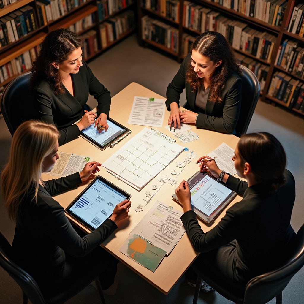 A strategic planning session for literary event curation